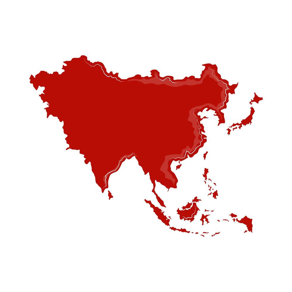 carte asie continent vecteur