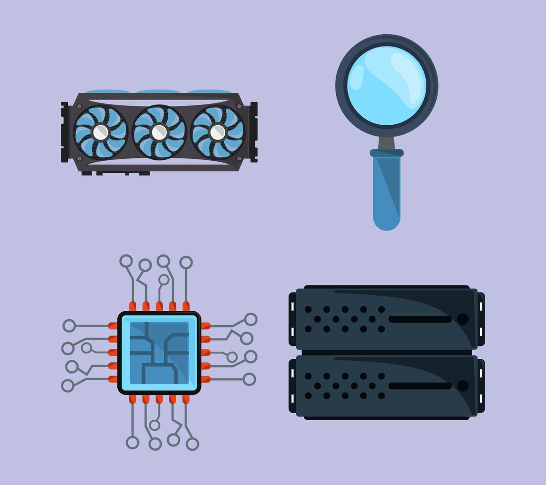 système informatique d'icônes vecteur