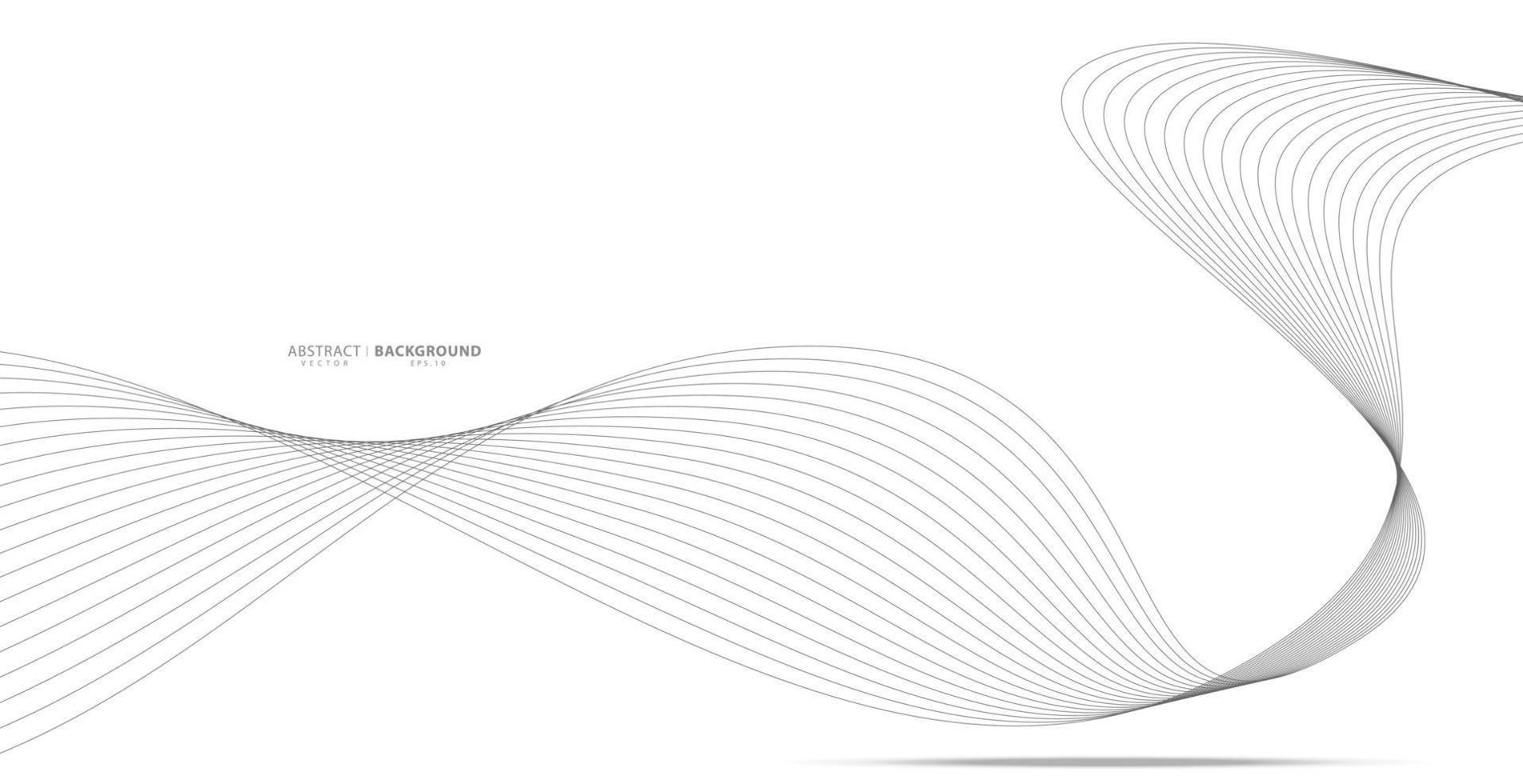 rayures ondulées abstraites sur fond blanc isolé. dessin au trait vague, design lisse incurvé. illustration vectorielle eps 10. vecteur