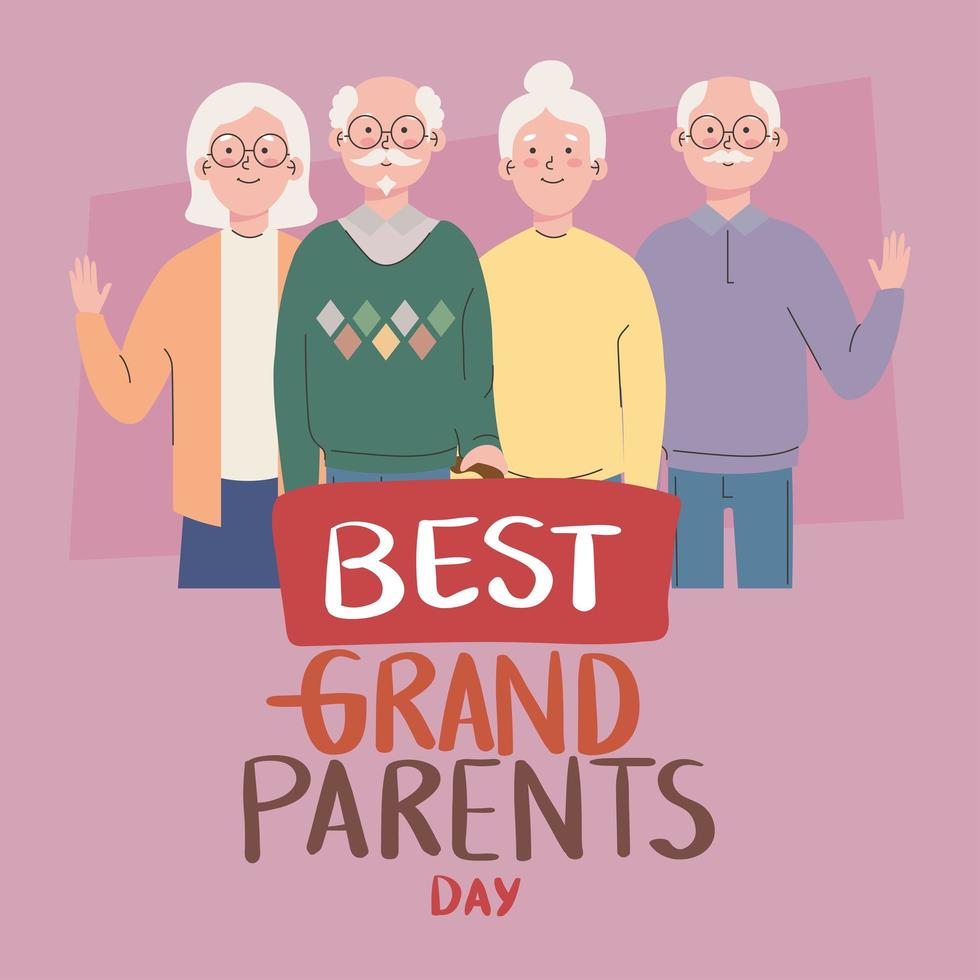 carte pour le meilleur des grands-parents vecteur