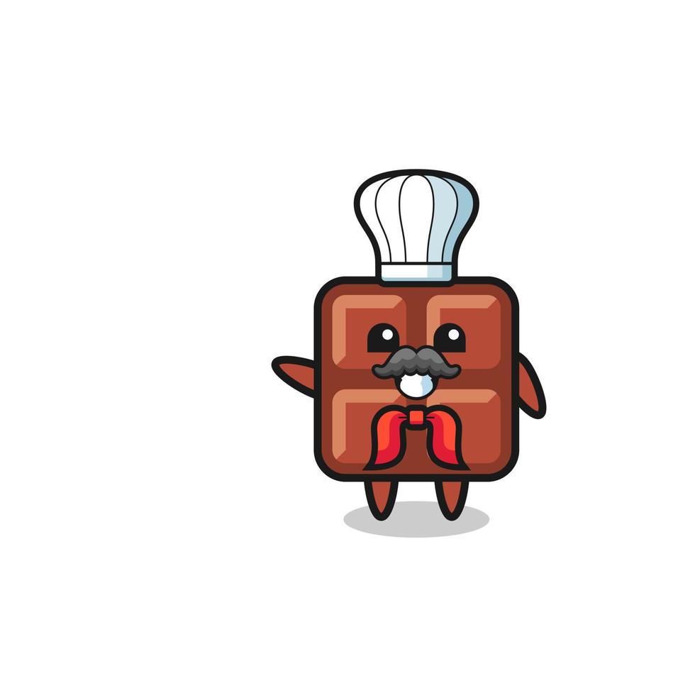 personnage de barre de chocolat en tant que mascotte de chef italien vecteur