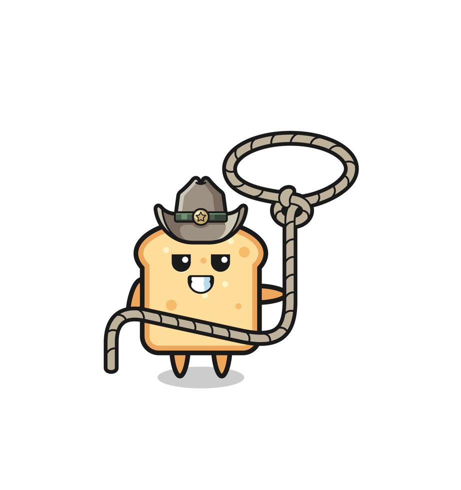 le cowboy de pain avec corde de lasso vecteur