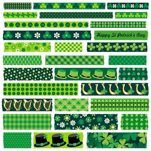 saint patrick washi tape clipart vecteur