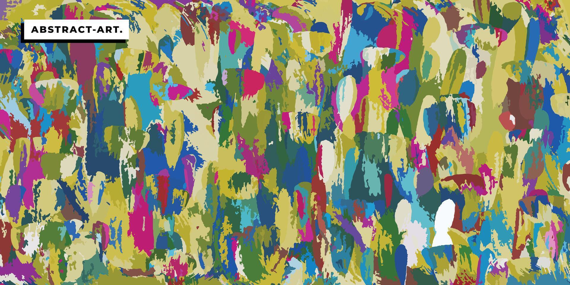 abstrait La peinture Contexte. coloré vibrant pétrole peindre brosse coups vecteur. contemporain art toile de fond conception pour affiche, bannière, l'image de marque, couverture, ou présentation. vecteur