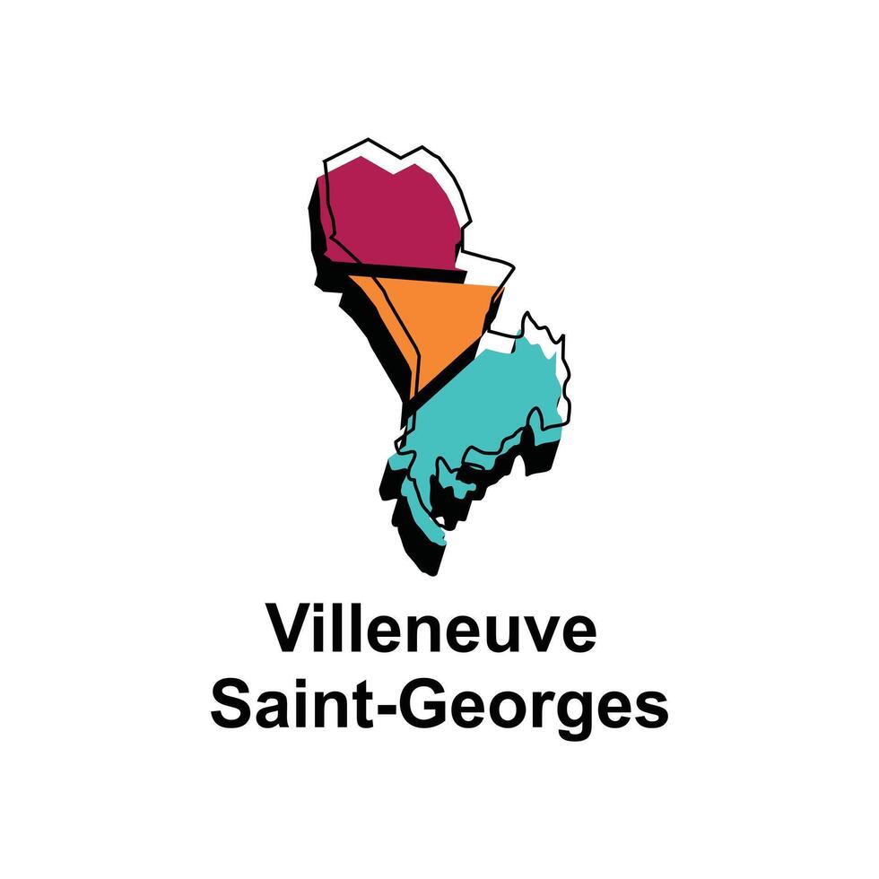carte de villeneuve Saint Georges conception illustration, vecteur symbole, signe, contour, monde carte international vecteur modèle sur blanc Contexte