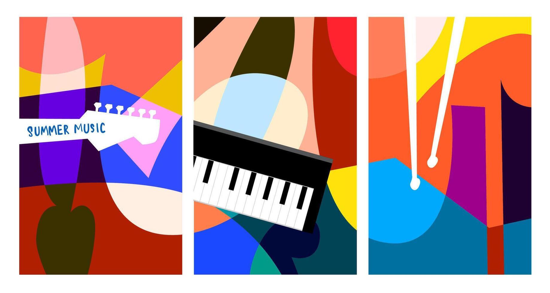 bannière de festival de musique été coloré illustration vectorielle vecteur