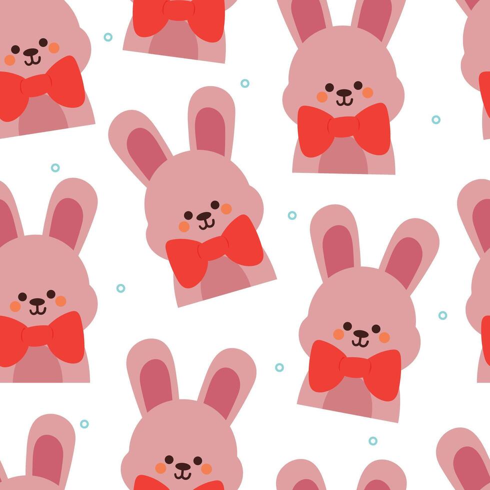 lapin de dessin animé de modèle sans couture. papier peint animal mignon pour textile, papier cadeau vecteur