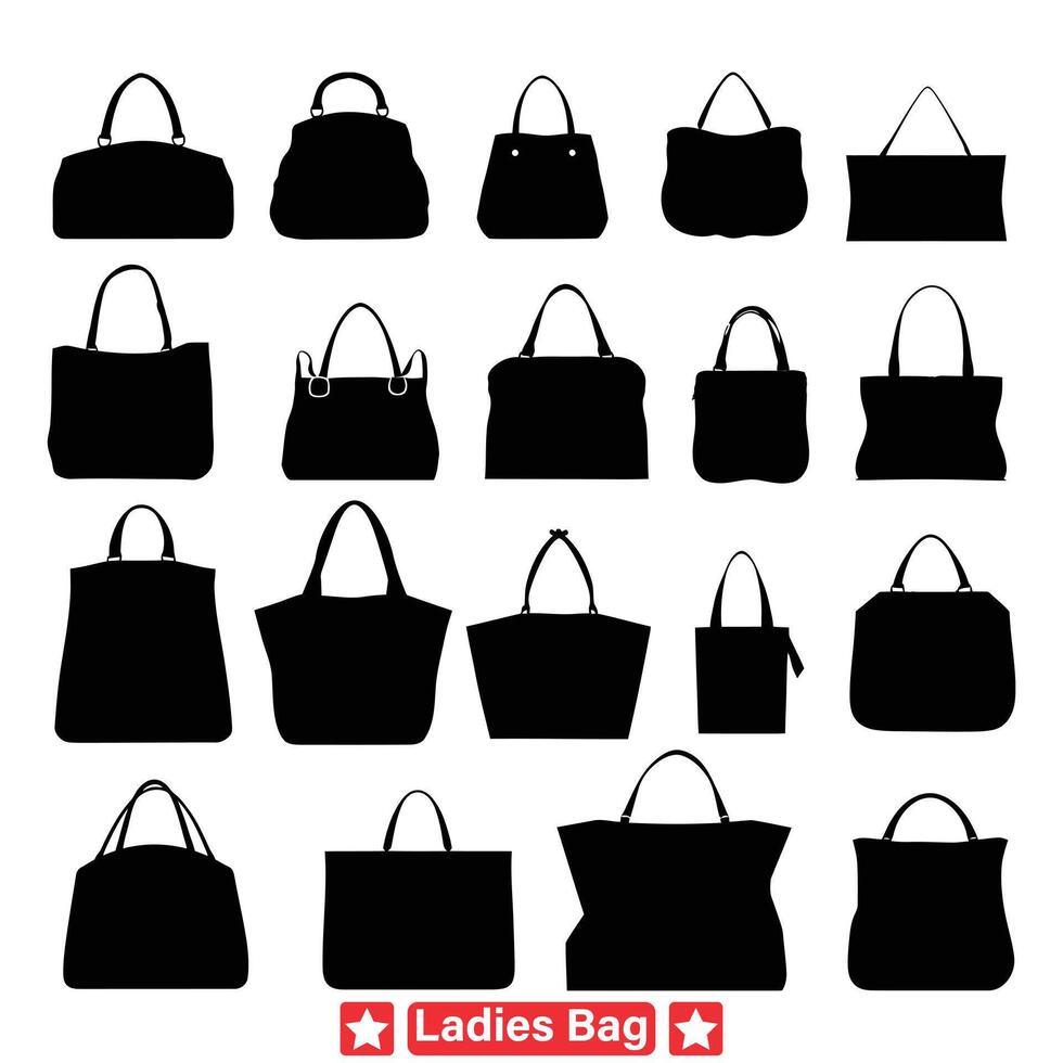 à la mode trouve explorer notre organisé collection de Dames sac vecteur silhouettes