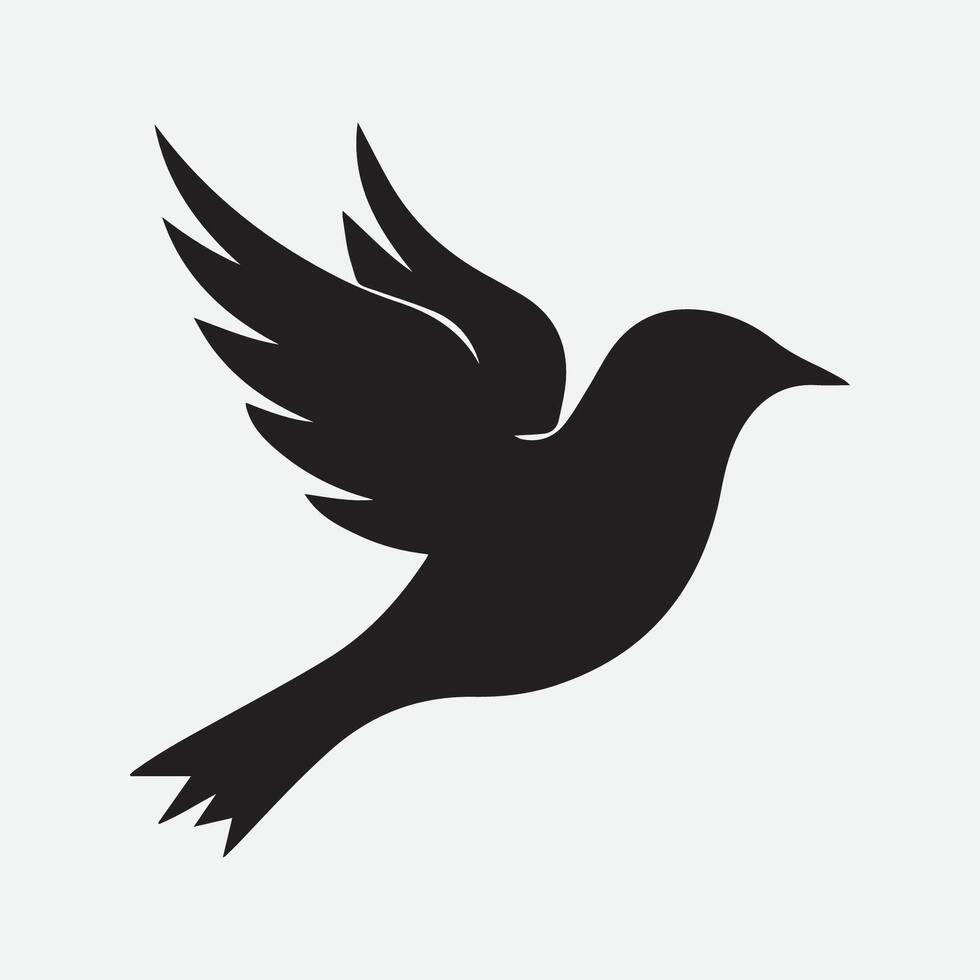oiseau en volant silhouette de Colombe vecteur art illustration
