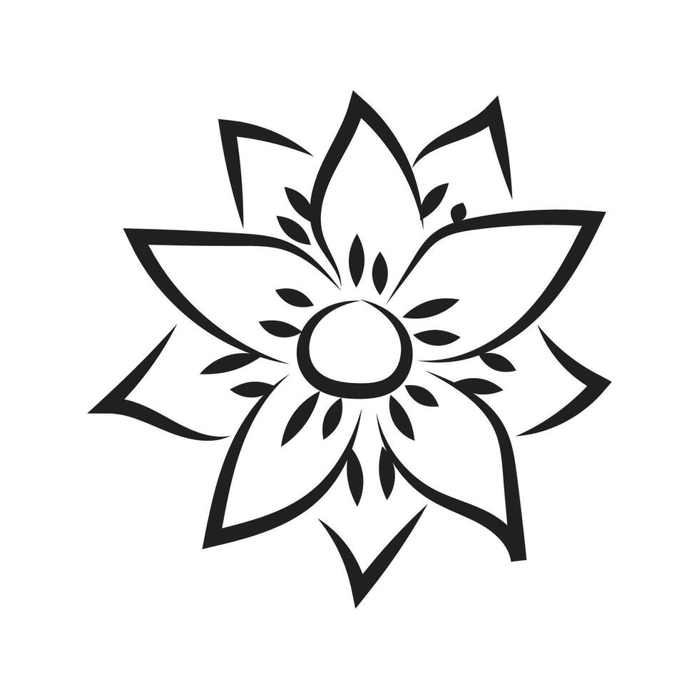fleur ligne art sur blanc Contexte vecteur illustration