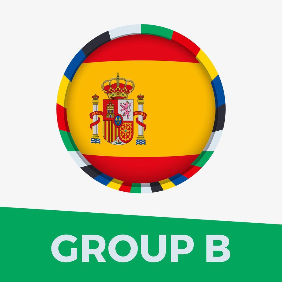 Espagne drapeau stylisé pour européen Football tournoi 2024. vecteur