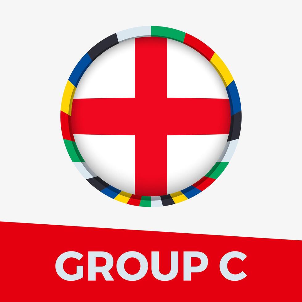 Angleterre drapeau stylisé pour européen Football tournoi 2024. vecteur