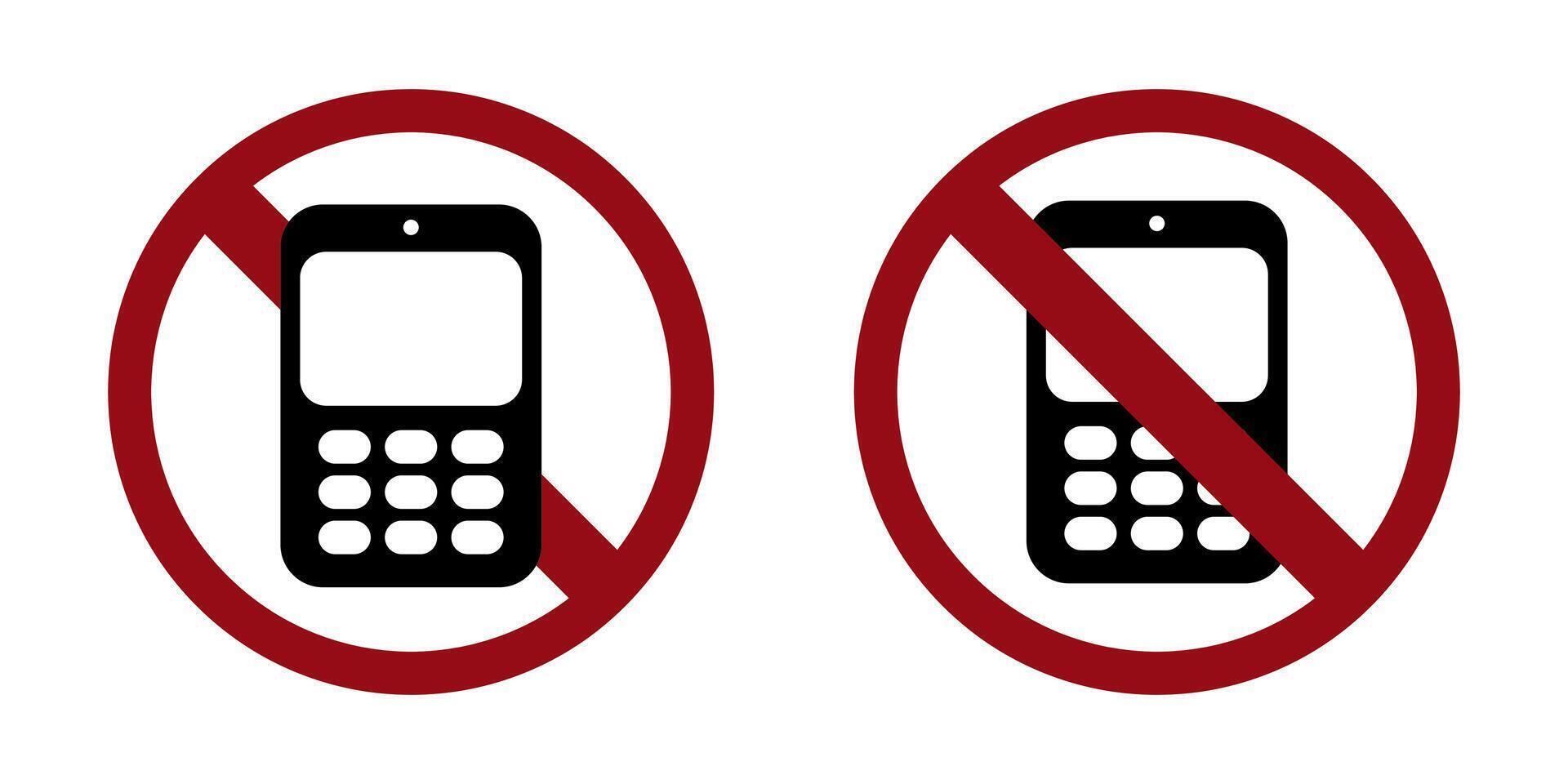 mobile téléphone interdire interdire icône. ne pas permis intelligent Téléphone (s vecteur