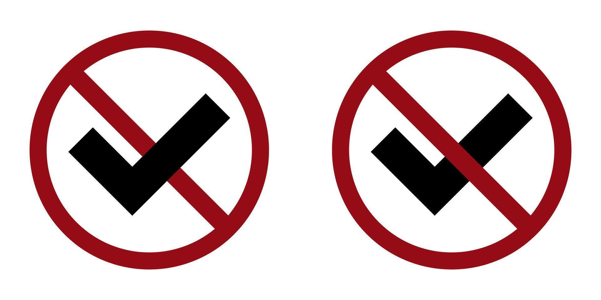 voter interdire interdire icône. ne pas permis cocher vecteur
