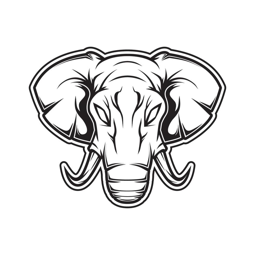 l'éléphant tête illustration vecteur