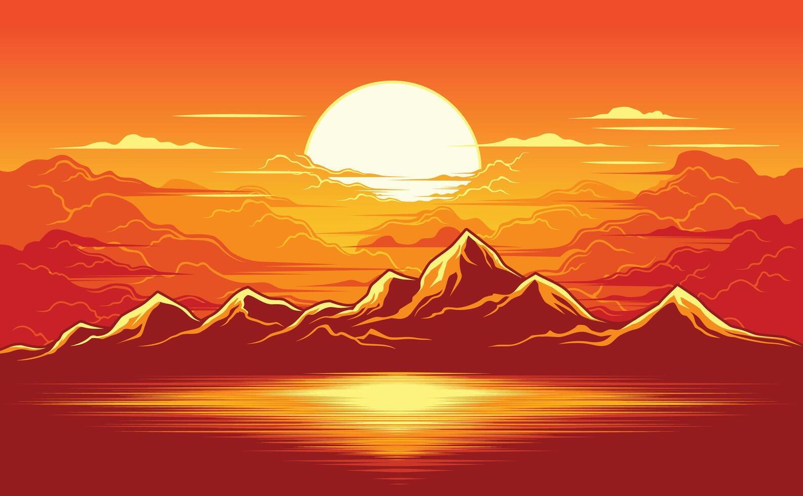 le magnifique lever du soleil illustration vecteur