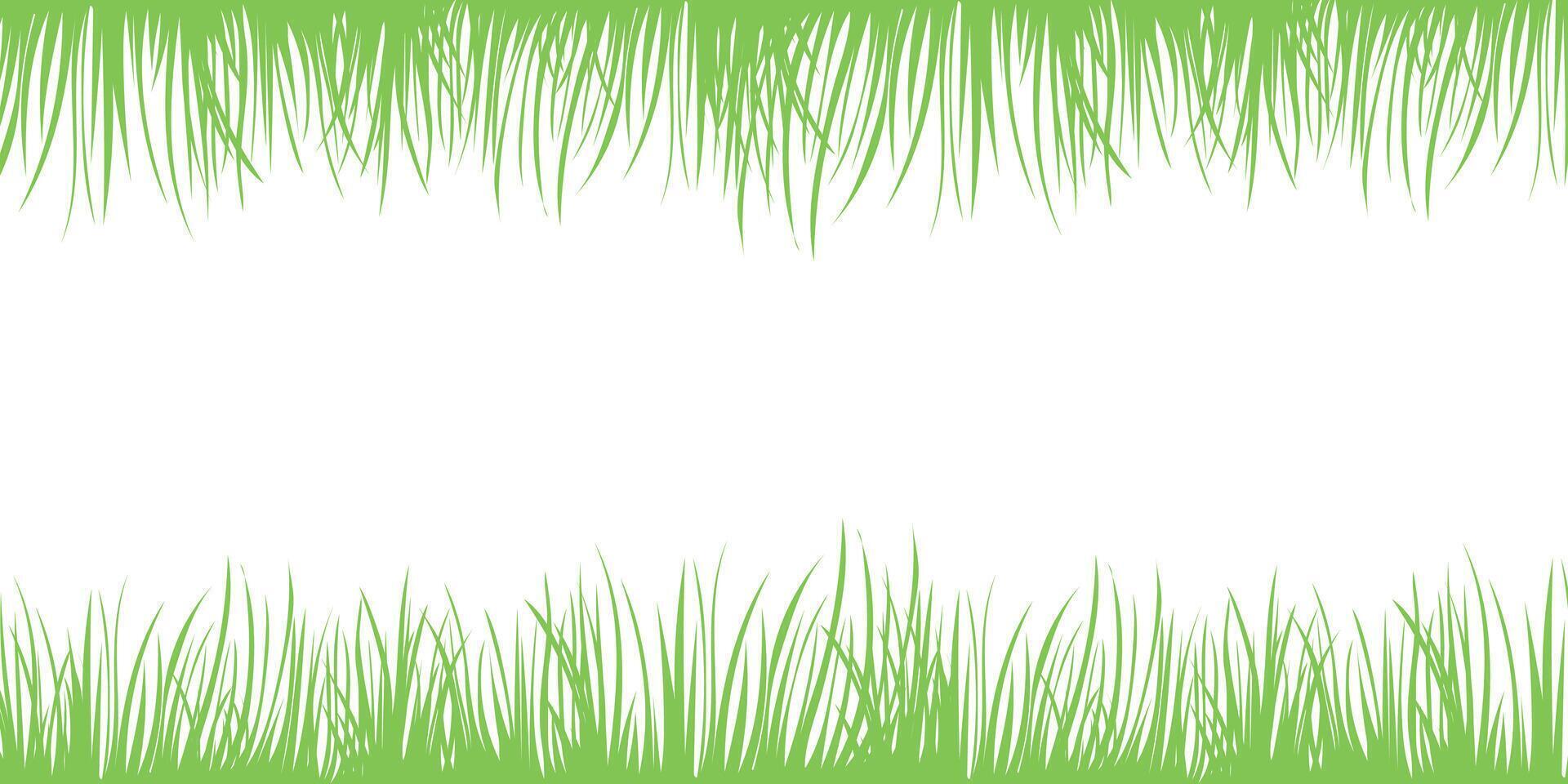 vert printemps Contexte avec endroit pour texte. herbe frontière, vecteur illustration.