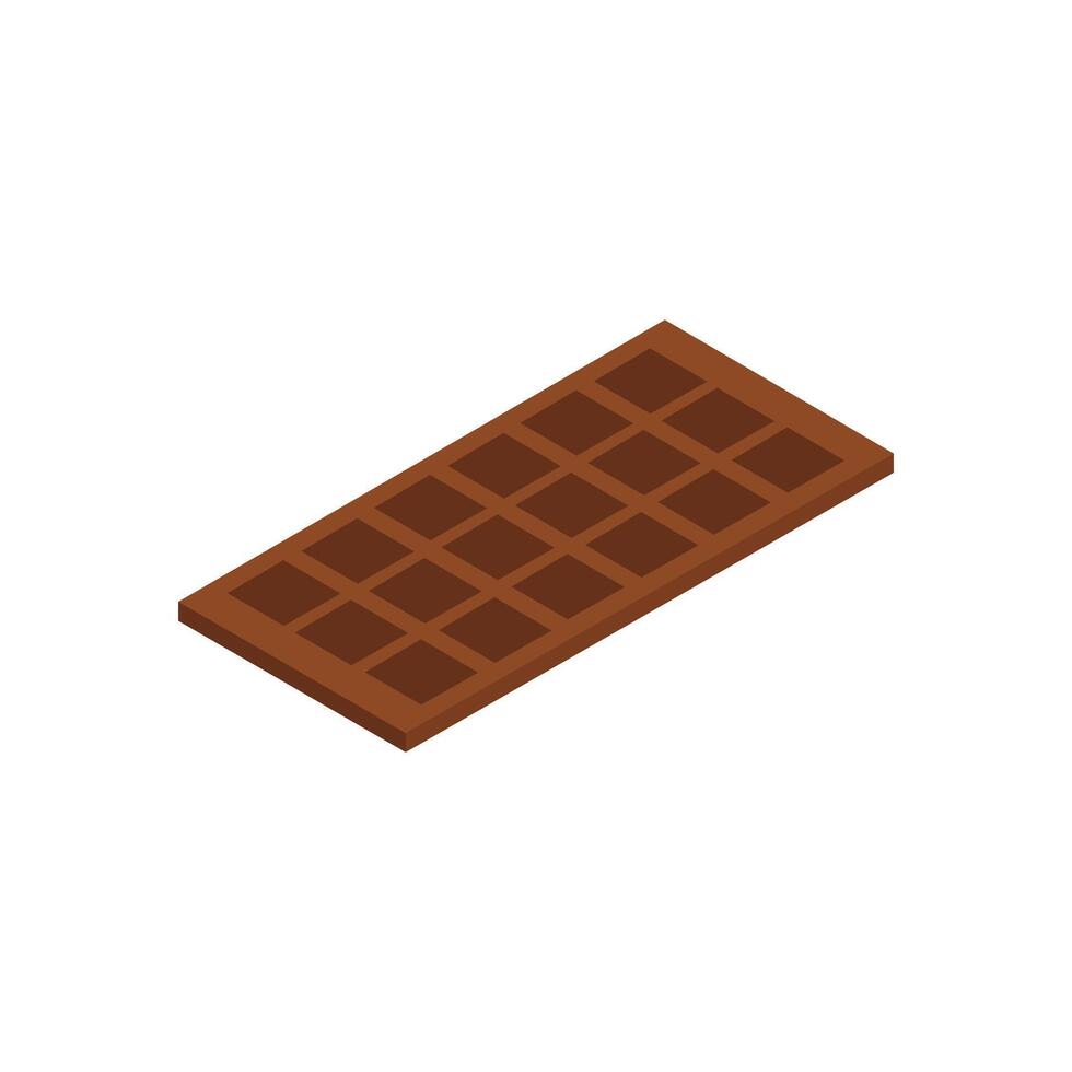 chocolat isométrique sur fond vecteur