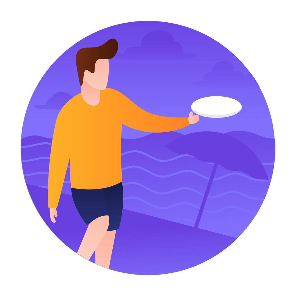 concepts de frisbee tendance vecteur