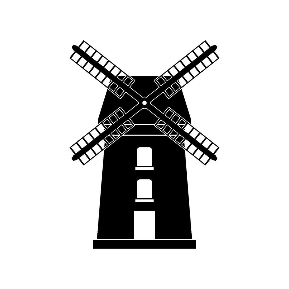 moulin illustré sur blanc Contexte vecteur