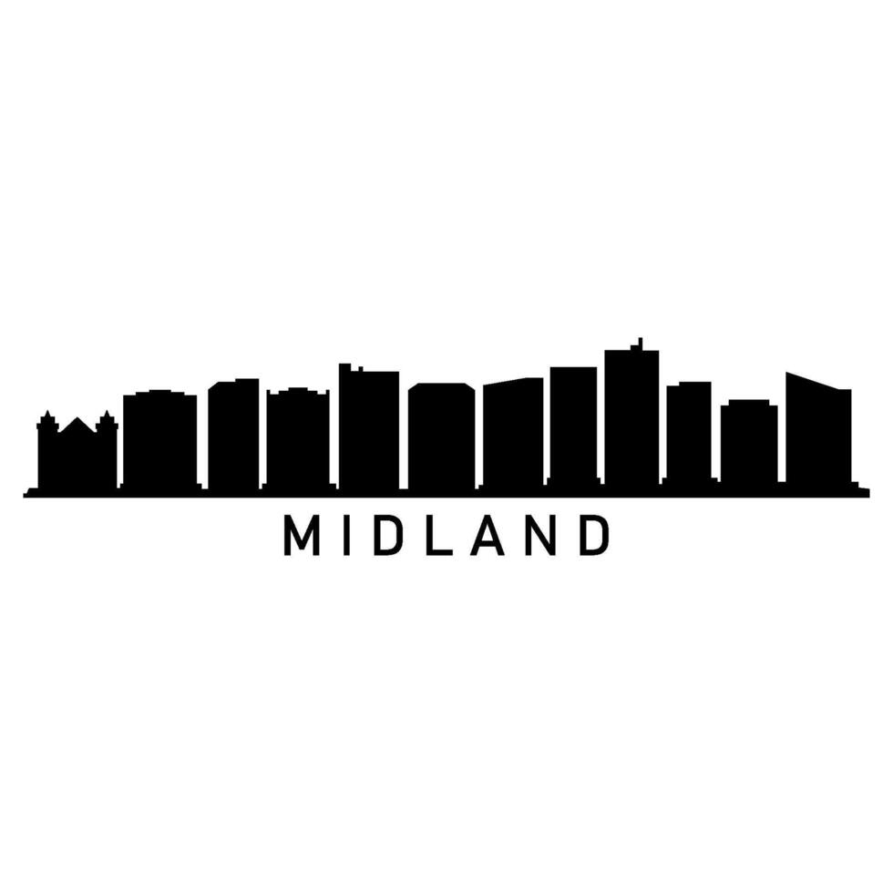Midland horizon illustré sur blanc Contexte vecteur