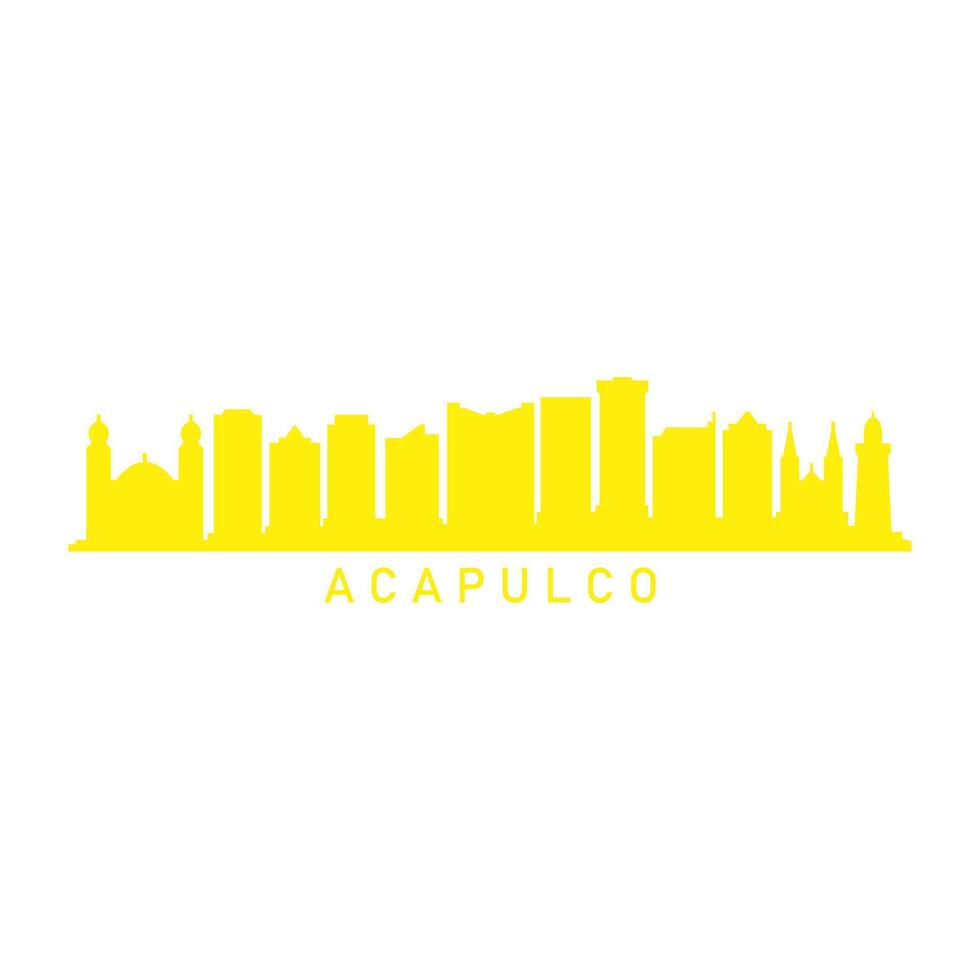 Acapulco horizon illustré sur blanc Contexte vecteur