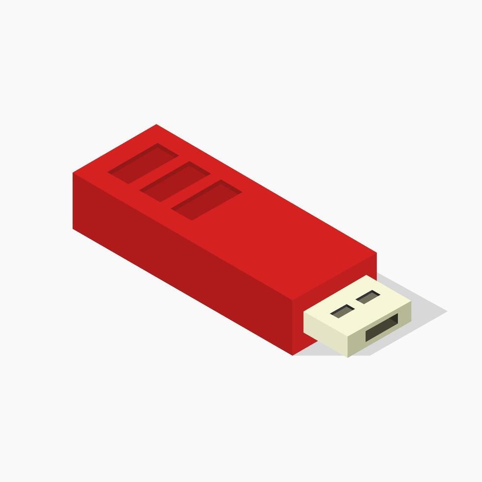 illustré isométrique USB conduire vecteur