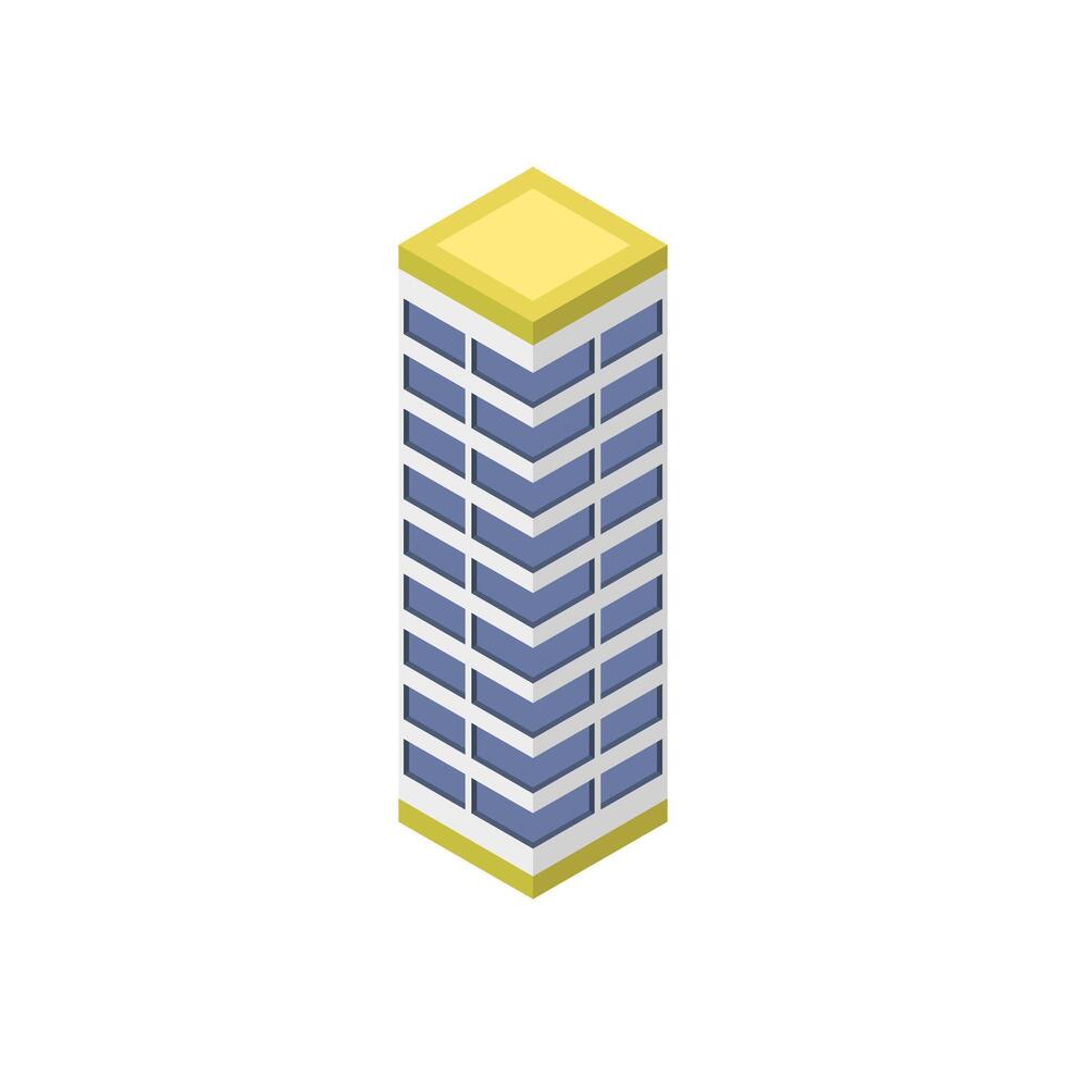 icône de gratte-ciel isométrique sur fond vecteur
