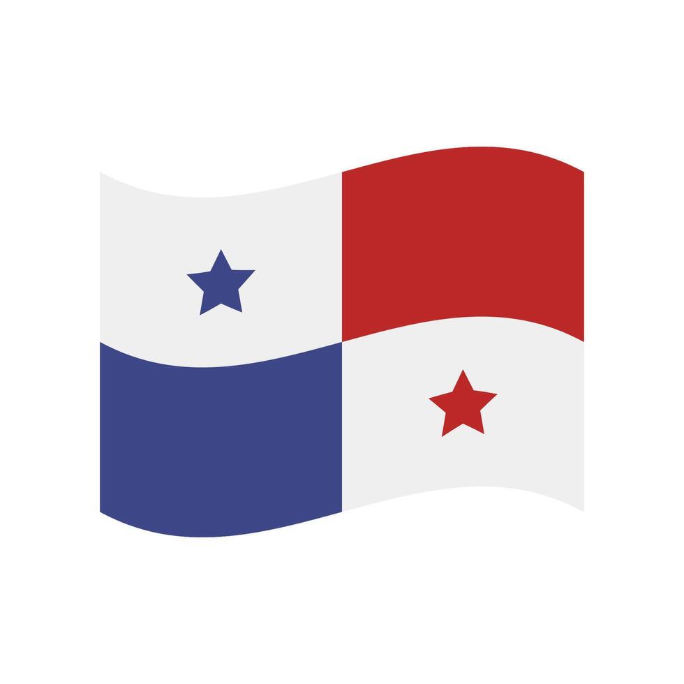 Panama drapeau illustré sur blanc Contexte vecteur