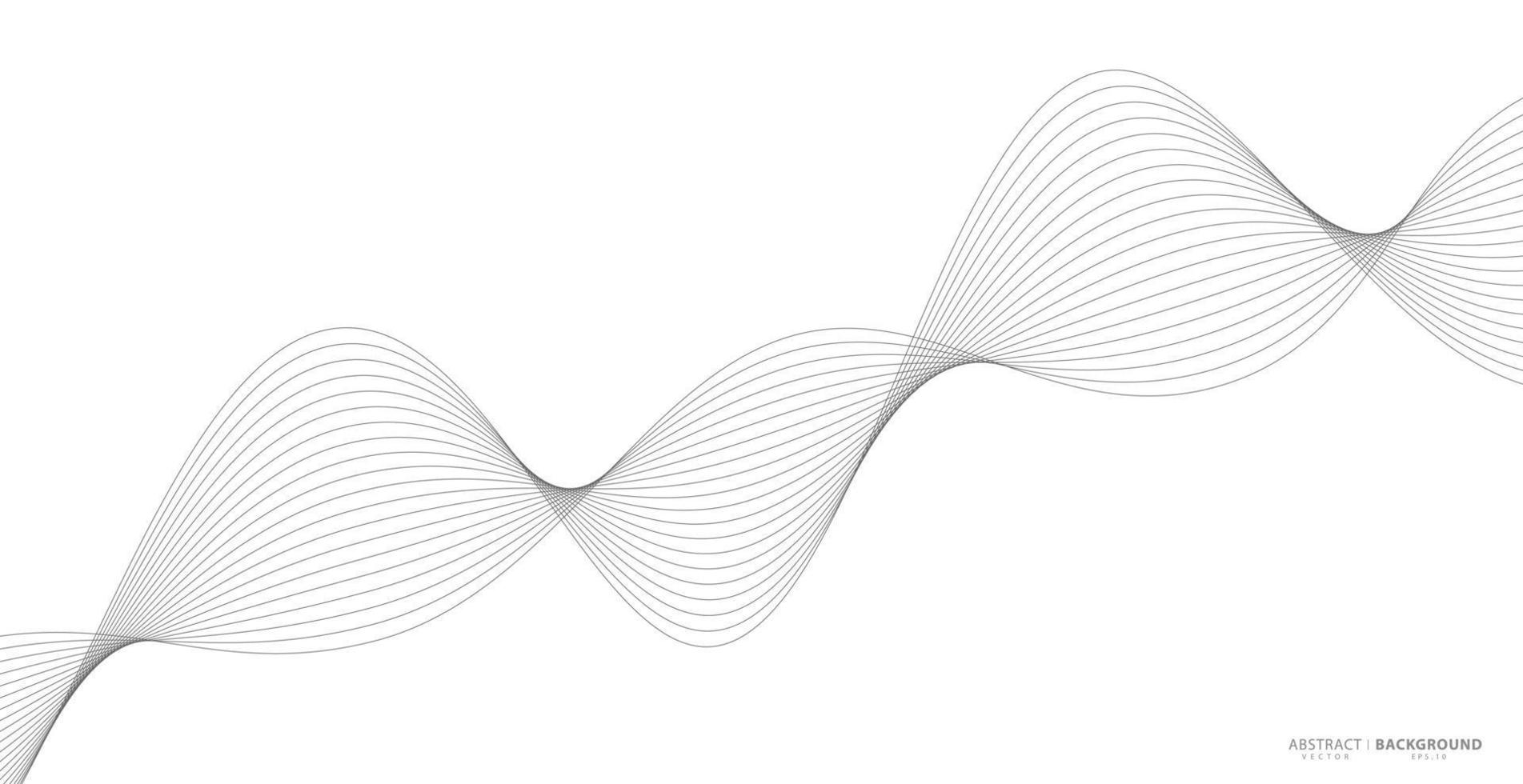 rayures ondulées abstraites sur fond blanc isolé. dessin au trait vague, design lisse incurvé. illustration vectorielle eps 10. vecteur