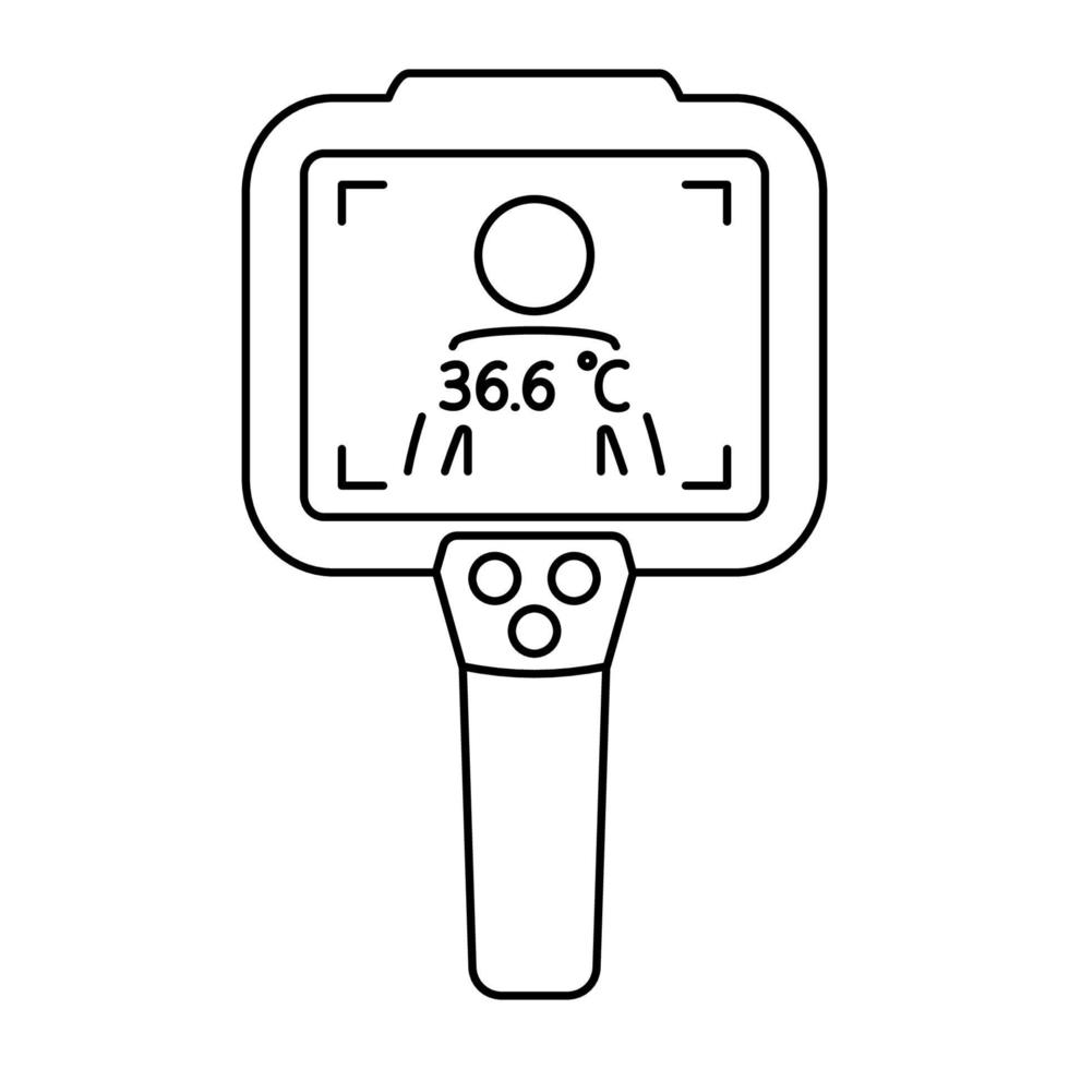 Caméra thermique. contrôle de la température corporelle par caméra thermographique infrarouge. systèmes d'imagerie thermique. scanner la température des gens. détection du coronavirus. mesure de la fièvre. vecteur