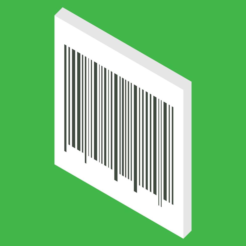 code à barres isométrique isolé sur fond blanc. le code à barres peut être utilisé pour la vente, le paiement, le paiement et à d'autres fins. vecteur