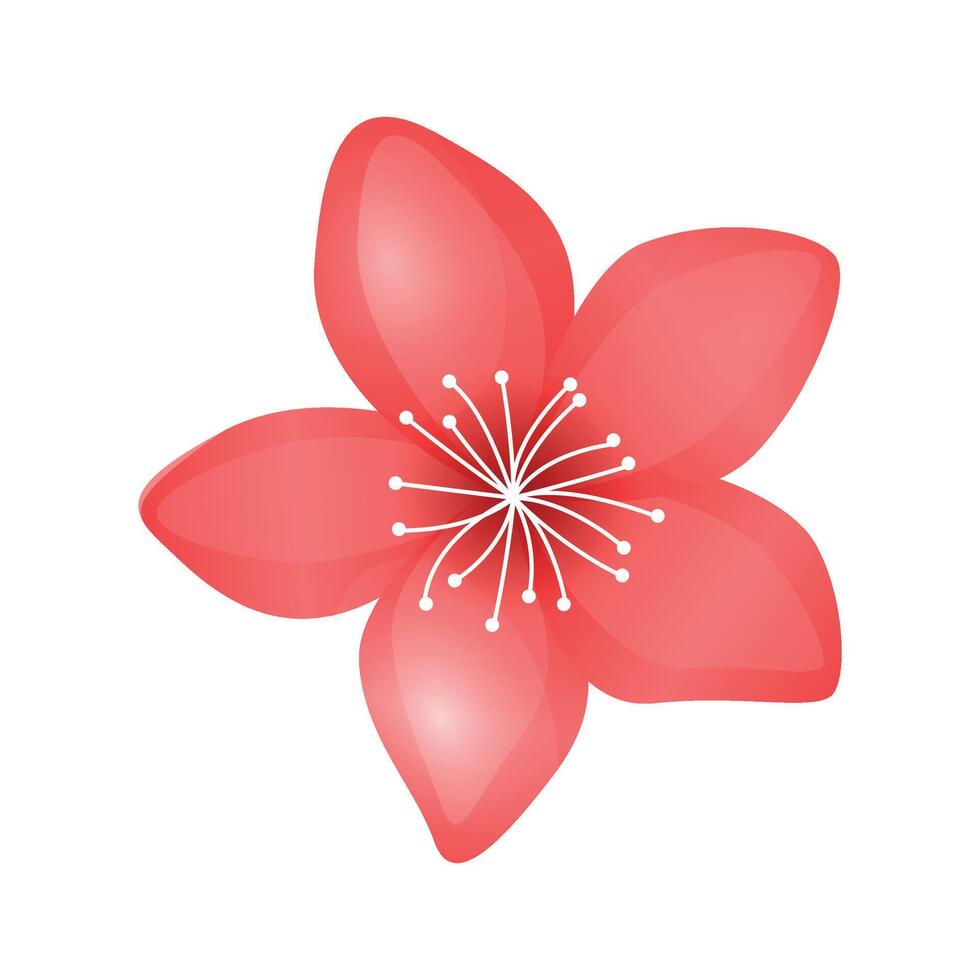 vecteur Akura fleur icône délicat Cerise fleur pétales printemps motifs sur blanc