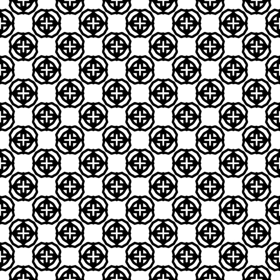 motif abstrait sans couture noir et blanc. arrière-plan et toile de fond. conception ornementale en niveaux de gris. vecteur