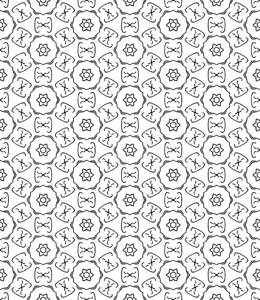 motif abstrait sans couture noir et blanc. arrière-plan et toile de fond. conception ornementale en niveaux de gris. vecteur