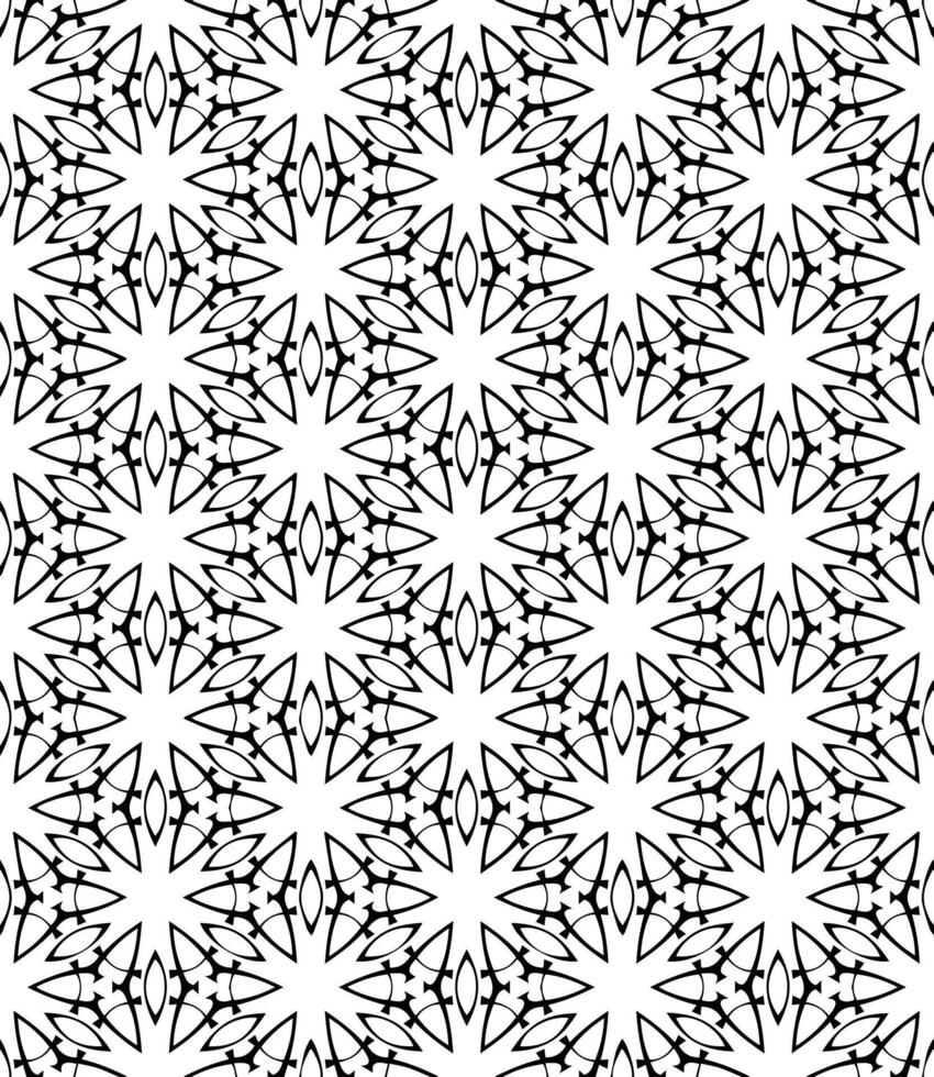 motif abstrait sans couture noir et blanc. arrière-plan et toile de fond. conception ornementale en niveaux de gris. vecteur