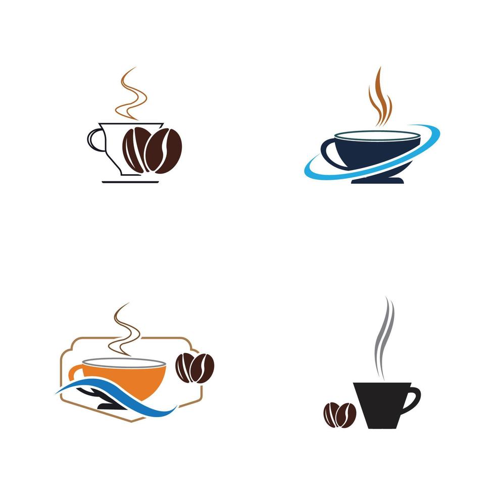 café, logo, icône, modèle, conception, vecteur, illustration vecteur