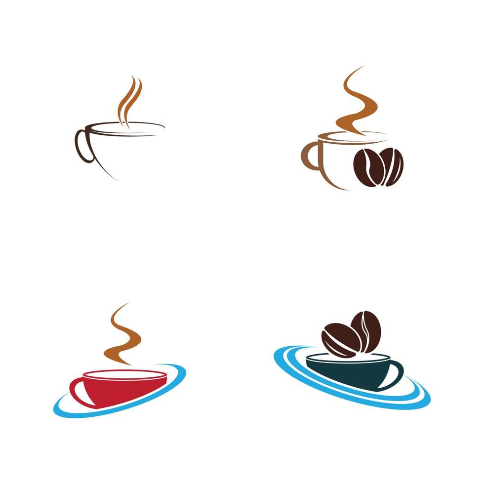 café, logo, icône, modèle, conception, vecteur, illustration vecteur