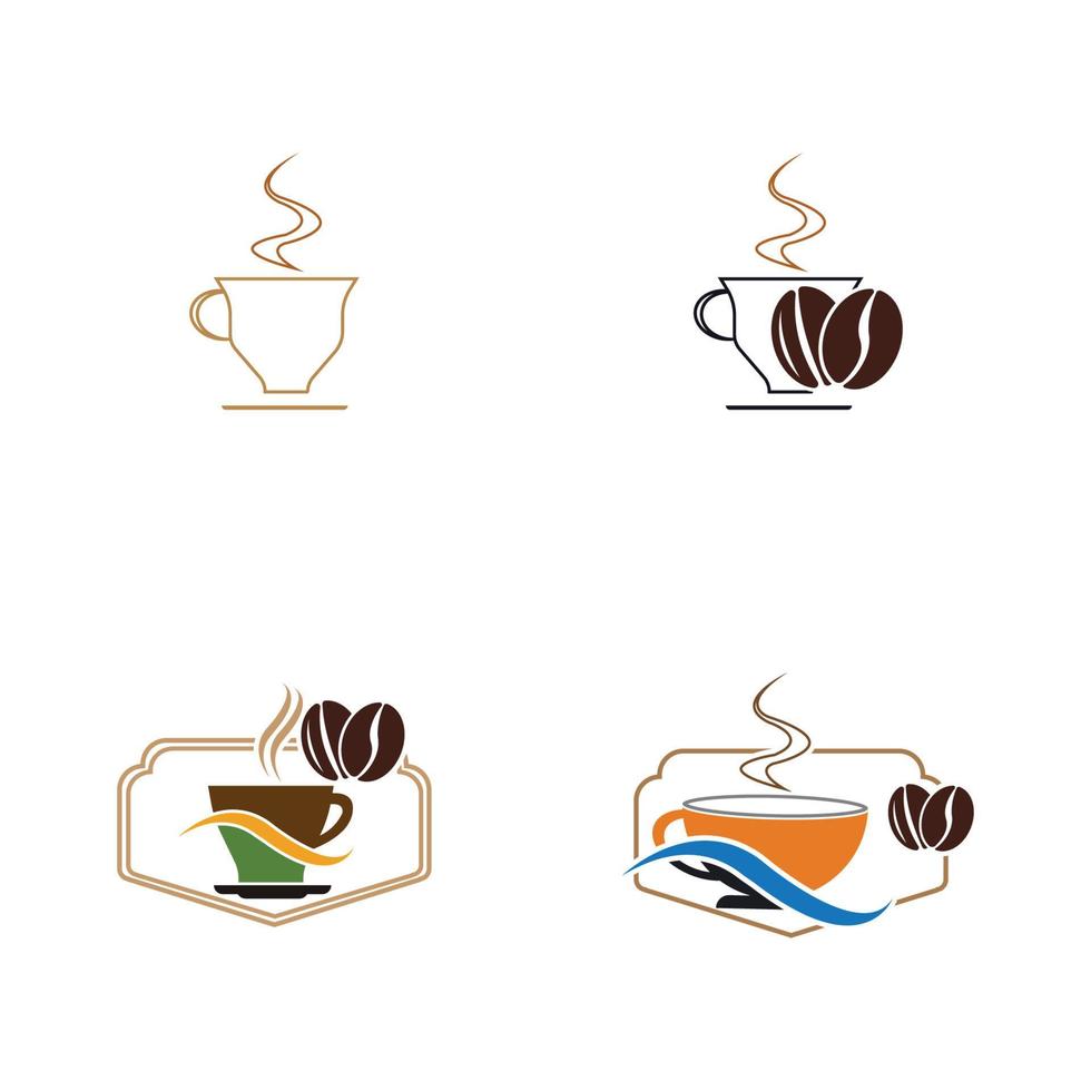 café, logo, icône, modèle, conception, vecteur, illustration vecteur
