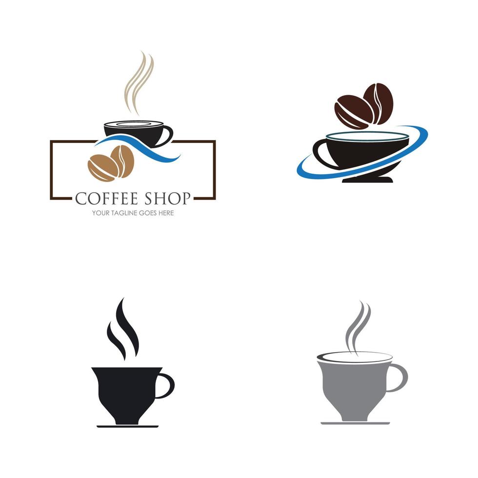 café, logo, icône, modèle, conception, vecteur, illustration vecteur