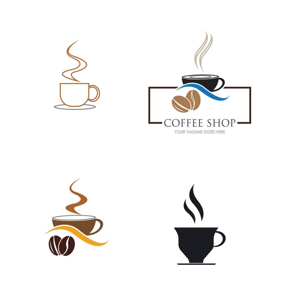 café, logo, icône, modèle, conception, vecteur, illustration vecteur