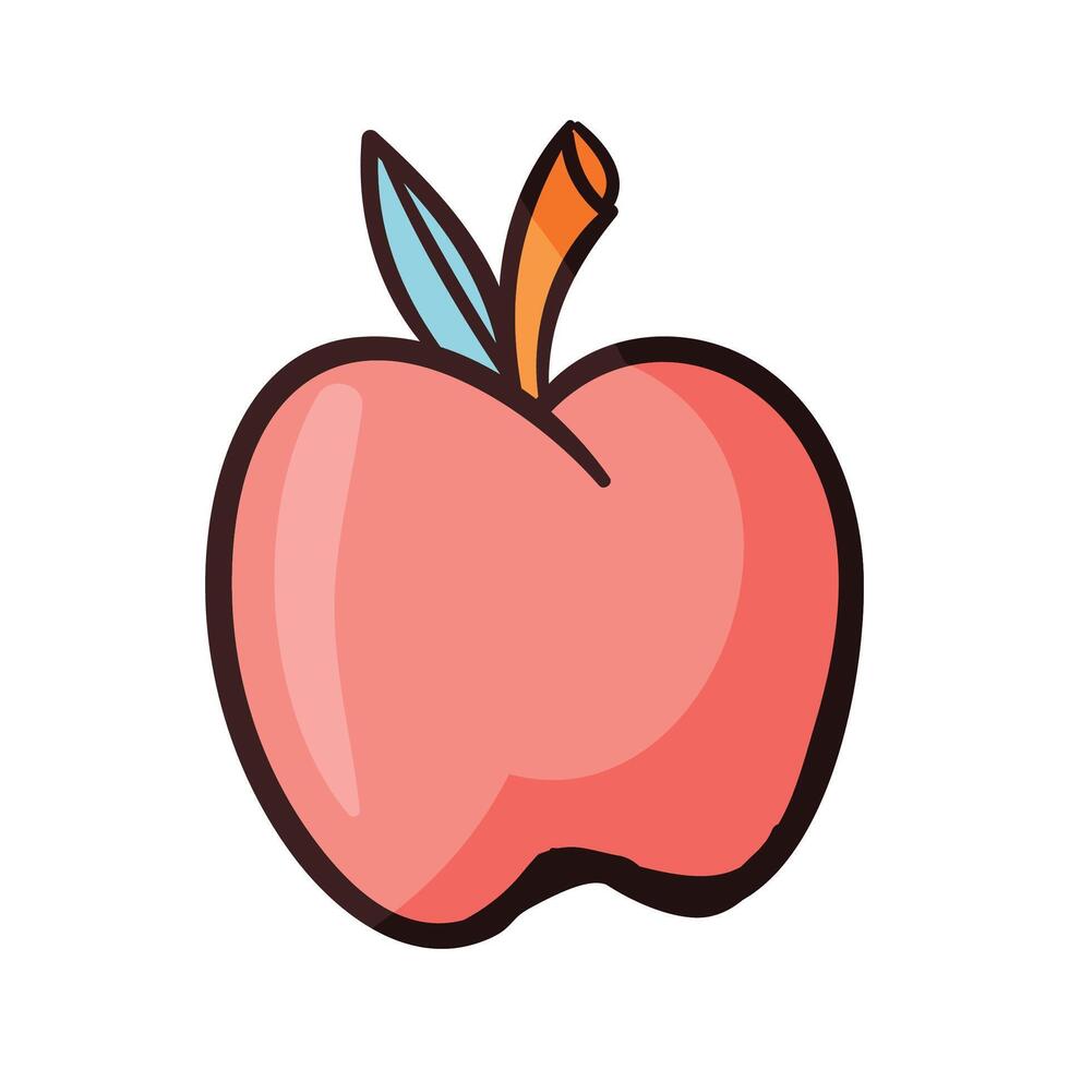 vecteur Pomme fruit dessin animé icône illustration. nourriture fruit icône concept isolé