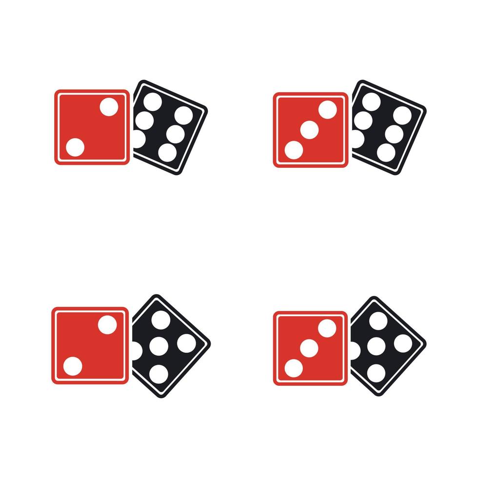 icône de signe de dés. symbole de jeu de casino. icône de dés plat. bouton rond avec vecteur d'icône de jeu plat