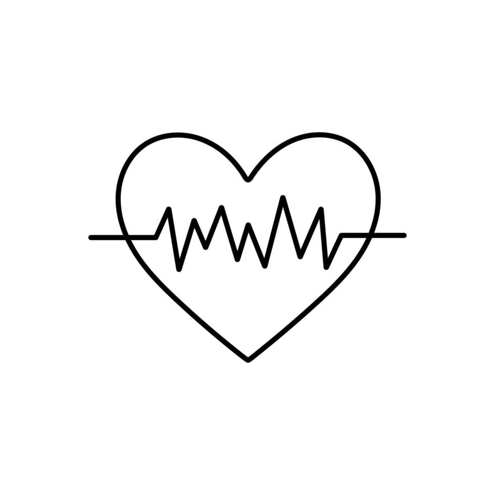 battement de coeur isolé sur une blanc Contexte. vecteur dessiné à la main illustration dans griffonnage style. parfait pour logo, divers conceptions.