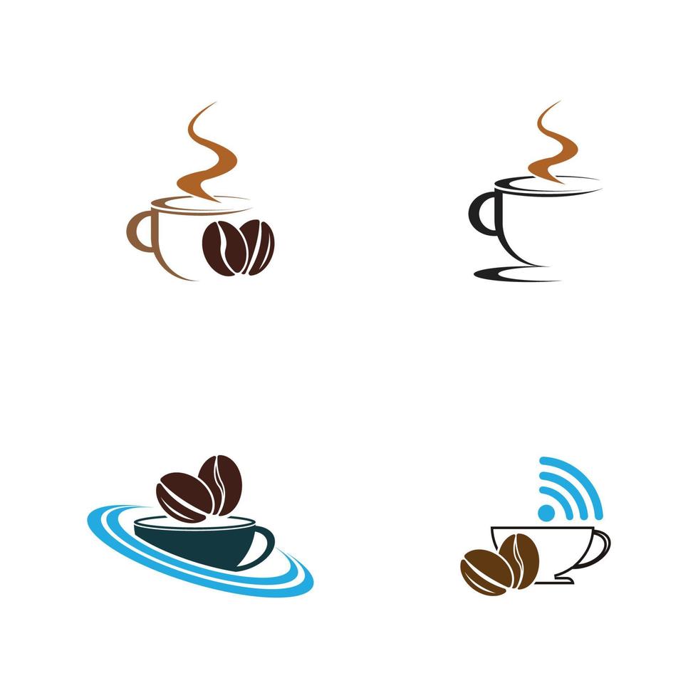 café, logo, icône, modèle, conception, vecteur, illustration vecteur