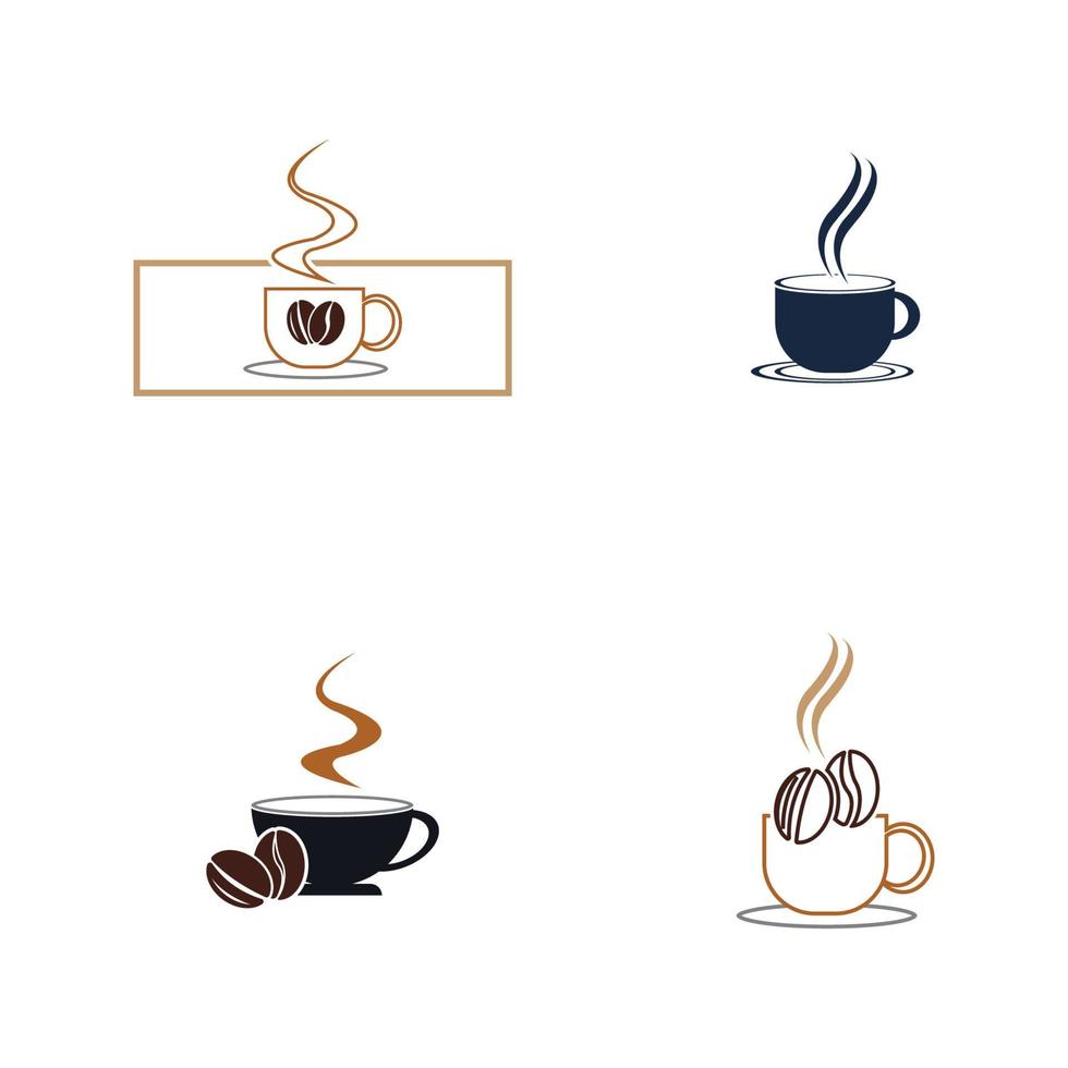 café, logo, icône, modèle, conception, vecteur, illustration vecteur