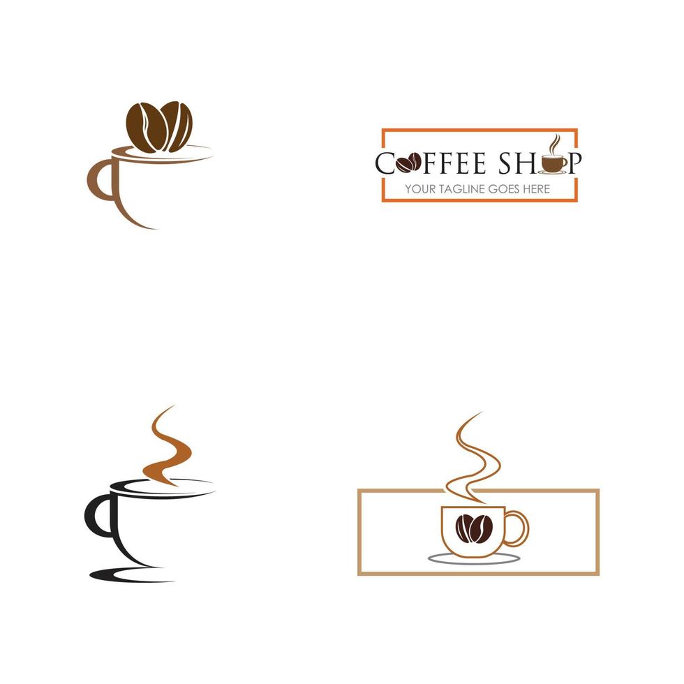 café, logo, icône, modèle, conception, vecteur, illustration vecteur