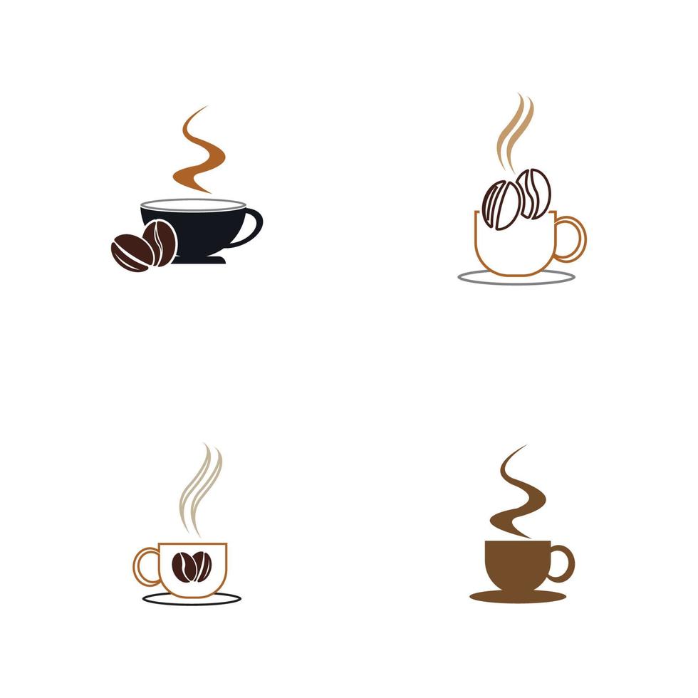 café, logo, icône, modèle, conception, vecteur, illustration vecteur