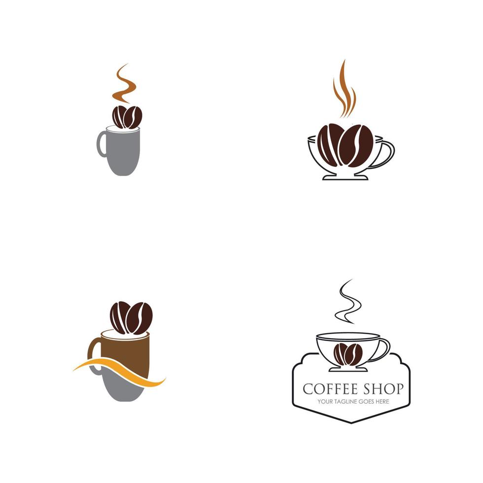 café, logo, icône, modèle, conception, vecteur, illustration vecteur