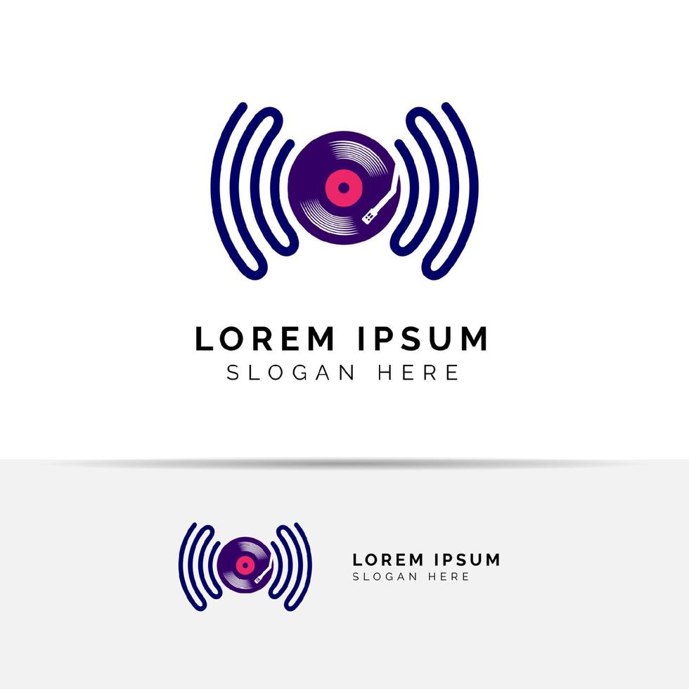 création de logo d'onde sonore. conception d'icône de logo de musique vecteur